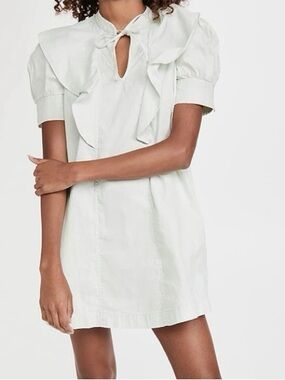 Sea New York Hildur acid wash puff sleeve tunic dress